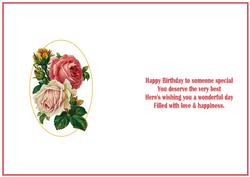 Vintage Birthday Floral Insert