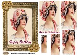 Vintage Female Gold Framed Topper