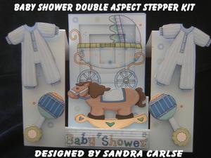 New Baby Boy Decoupage Stepper card Kit