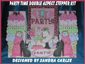 Party Time Birthday Decoupage Stepper card Kit