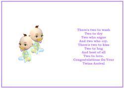 Baby Twins Cardmaking Insert