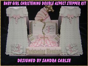 Baby Girl Christening Decoupage Stepper Card Kit