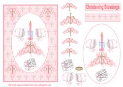 Baby Girl Christening Topper