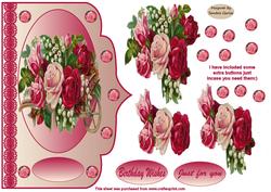 Vintage Roses in a Wheelbarrow Decoupage