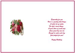 Vintage Roses in a Wheelbarrow Insert