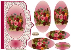 Roses in a Basket Pyramid Topper