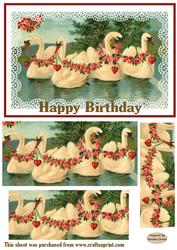 Vintage Swans Pyramid Topper