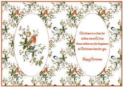 Christmas Robin & Holly Insert
