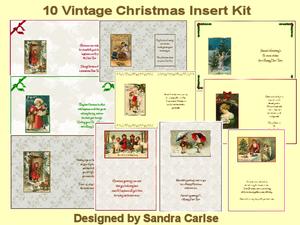 Vintage Christmas 10 x Inserts kit