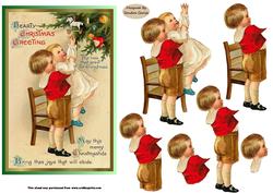 Vintage Children at Christmas Decoupage