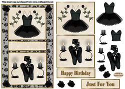 Black Ballet Dress Card Front