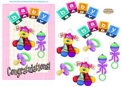New Baby Decoupage Card Front