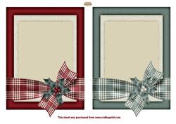 Christmas Patterned 2 x card fronts
