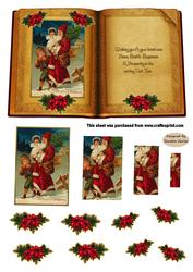 Vintage Santa Christmas Book Topper