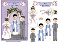 Just Married Decoupage Card Front