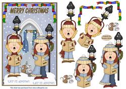 Christmas Carol Singers Decoupage Topper