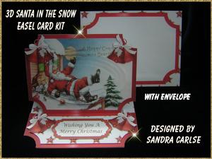 Vintage Christmas Santa Easel Card & Envelope Kit