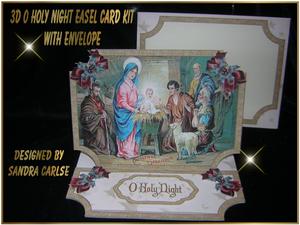 Holy Night Christmas Easel Card Kit with Envelope
