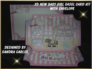 Baby Girl Easel Card Kit with Envelope