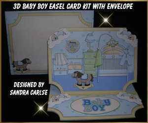 Baby Boy Easel Card Kit with Envelope