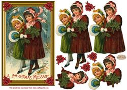 Christmas Message Vintage Decoupage Topper 1