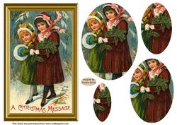 Vintage Christmas Message Pyramid Topper