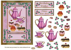 Time for Tea Decoupage Topper