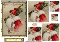 Vintage Christmas Lady Pyramid Topper