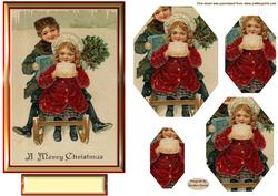 Sledging at Christmas Octagon Pyramid Topper
