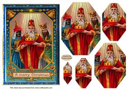 Christmas We Three Kings Octagon Pyramid Topper