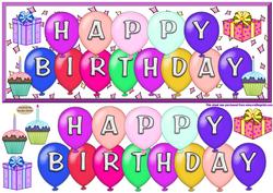 Large dl Happy Birthday Ballooms Topper