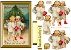 Vintage Christmas Wishes Decoupage Topper