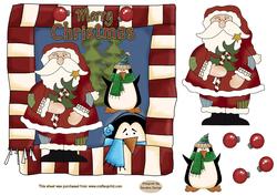 Christmas Santa Decoupage Topper