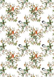 Vintage Christmas Robin Backing Paper