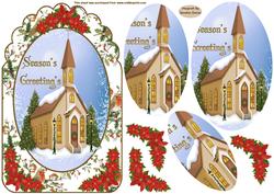 Christmas Snow Scene Pyramid Topper