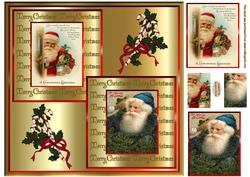 Vintage Father Christmas Pyramid Topper