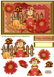 Autumn Season Decoupage Topper