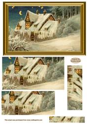 Christmas Winter Scene Pyramid Topper