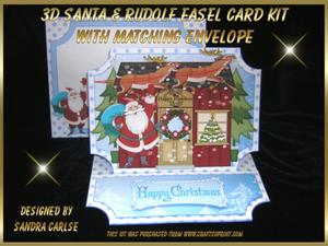 Christmas Santa & Rudolf Easel Card Kit