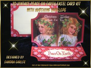 Vintage Christmas Peace on Earth Easel Card Kit