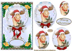 Christmas Rudolph Snow Globe Topper