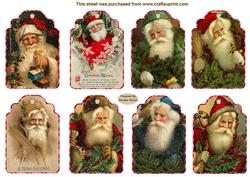 Vintage Father Christmas Gift Tags