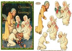 Vintage Christmas Greetings Decoupage Topper
