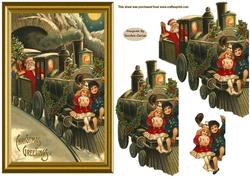 Christmas Santas on his Way Decoupage Topper