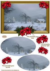 Christmas Winter Scene Pyramid Topper