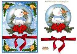 Cute Christmas Snowman Decoupage Topper