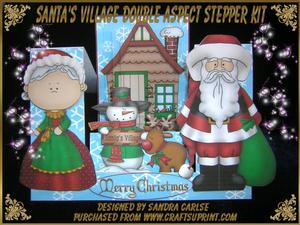 Christmas Santas Village Decoupage Stepper card Kit