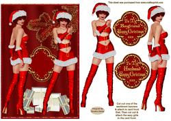 Christmas Cheeky Girls Decoupage Topper