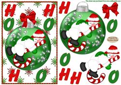 Christmas Ho Ho Ho Decoupage Topper