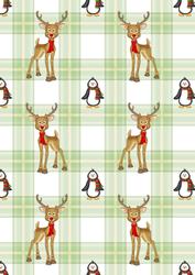 Rudolph & Penguin Christmas Backing Paper
